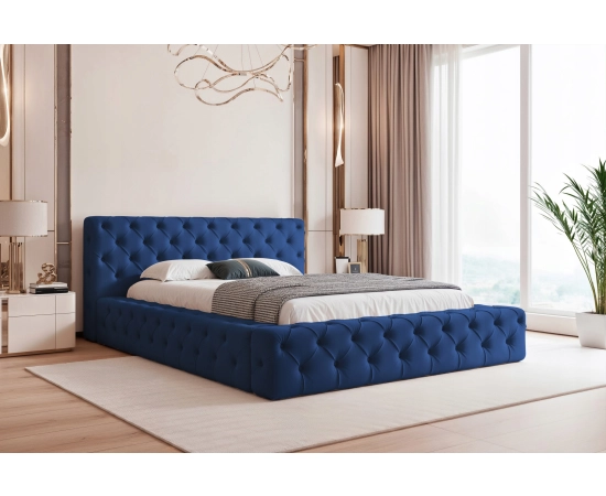 Łóżko Chesterfield pikowane z grubej pianki z pojemnikiem 180x200 Clara