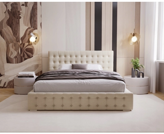 Gepolstertes Bett mit Knöpfen 160x200 Palmo