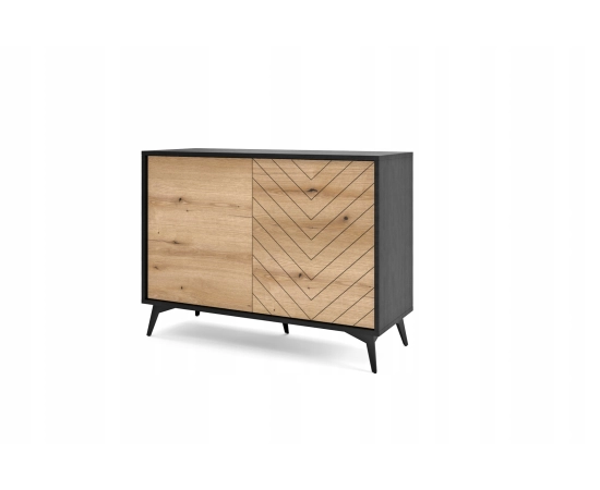 Komoda jodełka Billy 104 dąb evoke/czarny metal