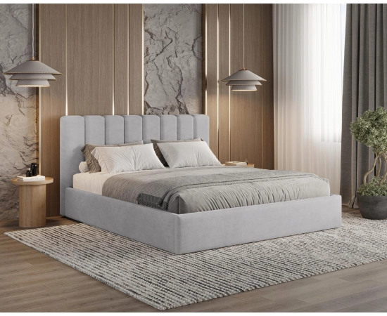 Großes Polsterbett 200x200 mit Bettkasten modernes Design Nuvia