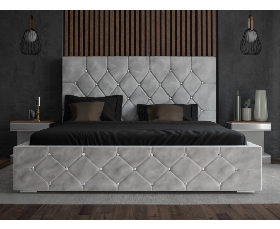 Łóżko tapicerowane pikowane glamour 180x200 Crystal