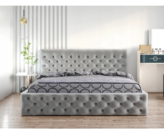 Łóżko tapicerowane pikowane Chesterfield 200x200 Venom