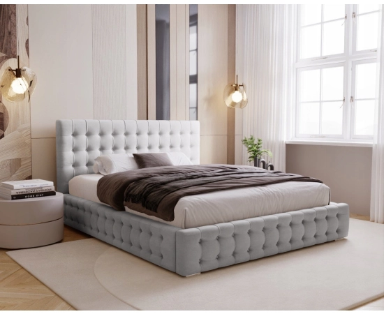 Schlafzimmerbett 200x200 Gepolstert mit Stauraum Palmo