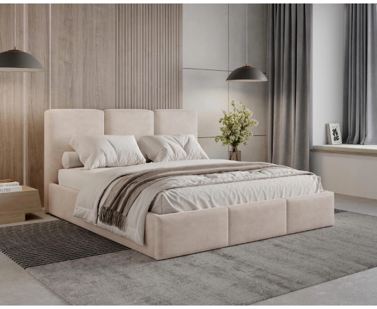 Polster-Doppelbett 180x200 mit Stauraum schlankes Design Elora