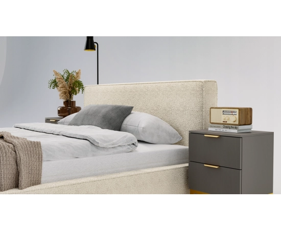 Sypialnia łóżko w tkaninie boucle 160x200 Bobo