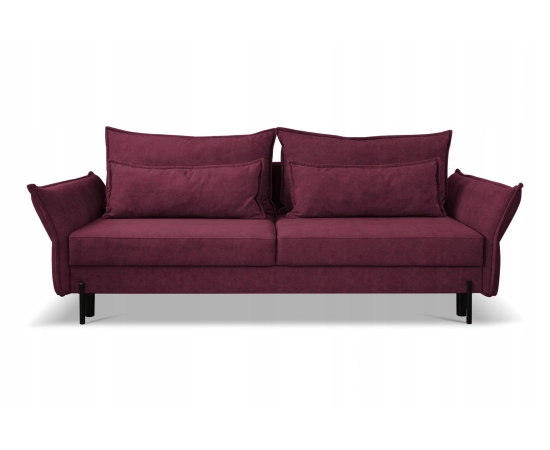 Rozkładana beżowa sofa z nowoczesnymi podłokietnikami Vilio