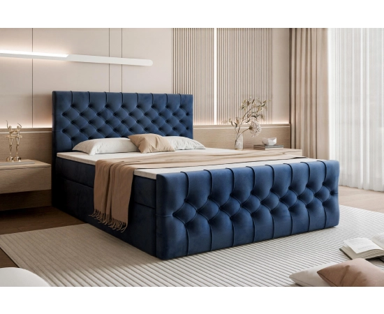 Łóżko kontynentalne tapicerowane CHESTERFIELD 180x200 Milo
