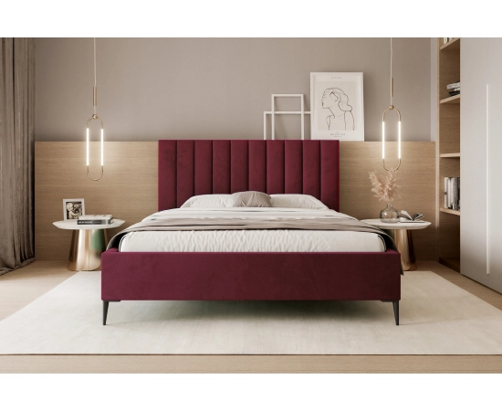 Łóżko glamour tapicerowane wysokie zagłowie 160x200 Tatiana
