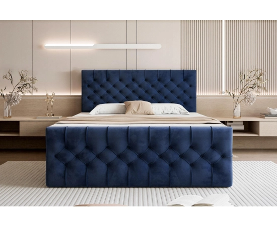Łóżko kontynentalne tapicerowane CHESTERFIELD 180x200 Milo