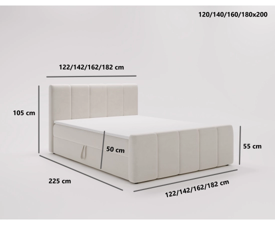 Łóżko do sypialni z grubej pianki kontynentalne 160x200 Bruno Box