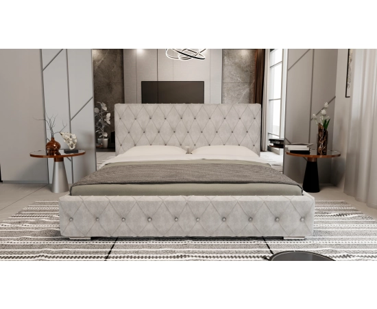 Eleganckie łóżko małżeńskie stelaż metalowy 200x200 Cindy