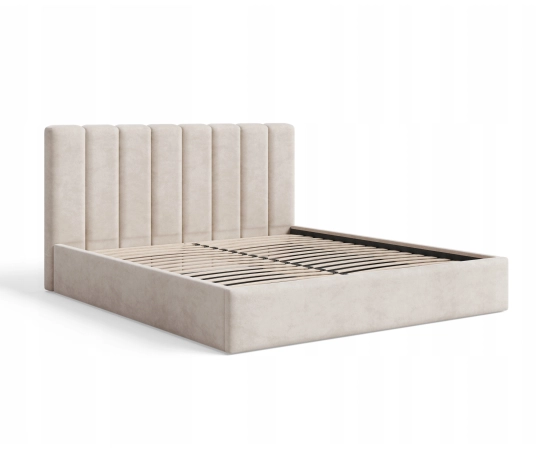 Polsterbett 140x200 mit Bettkasten schlankes Design Nuvia