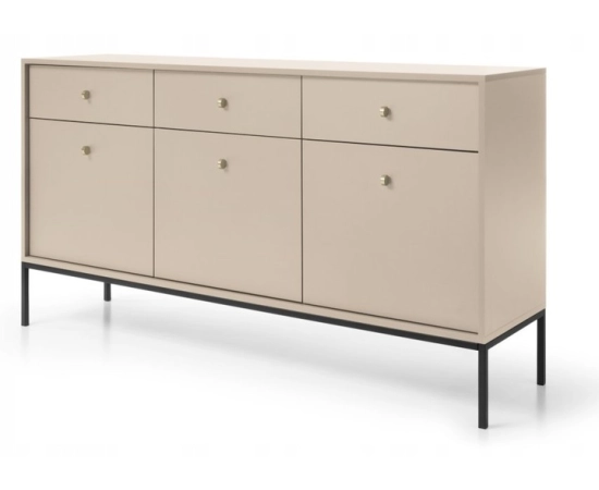 Komoda szeroka z szufladami 154 POLO beż/czarny