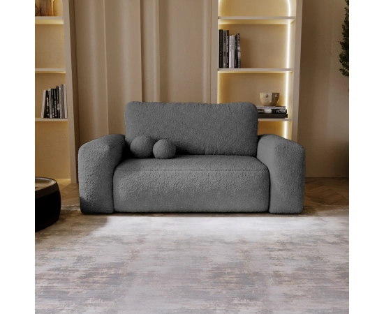 Kleines Polstersofa fürs Wohnzimmer mit runden Armlehnen Ornello