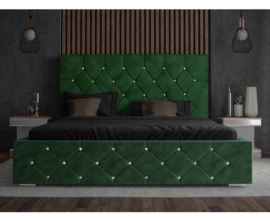 Łóżko tapicerowane pikowane glamour 180x200 Crystal