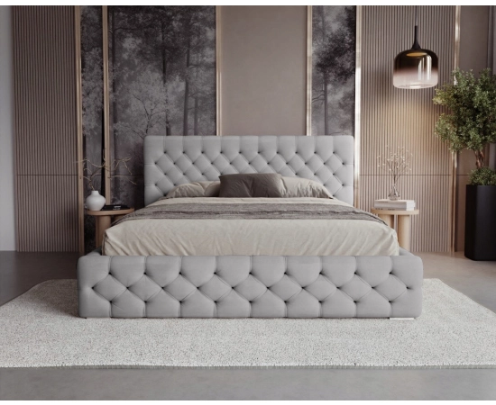 Chesterfield Polsterbett 140x200 mit Bettkasten und Lattenrost Chester