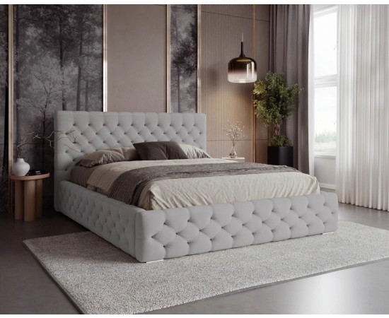 Chesterfield Polsterbett 160x200 mit Bettkasten und Knopfsteppung Chester