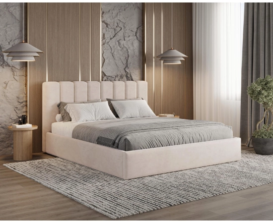 Polsterbett 120x200 mit Stauraum schlankes Design Nuvia