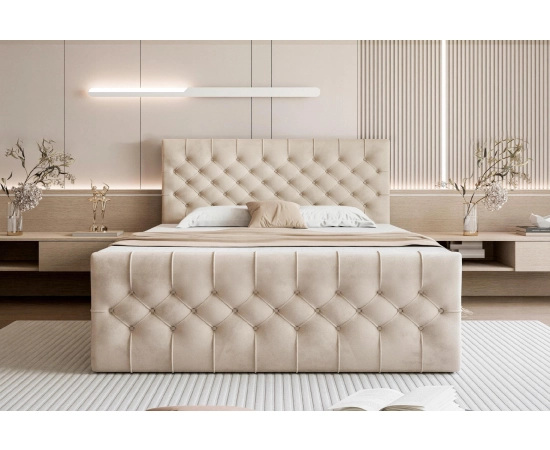 Łóżko kontynentalne tapicerowane CHESTERFIELD 180x200 Milo