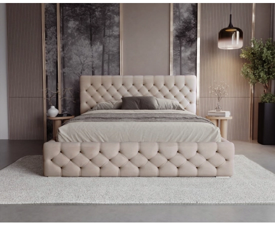 Chesterfield Polsterbett 180x200 mit Knopfsteppung und Lattenrost Chester