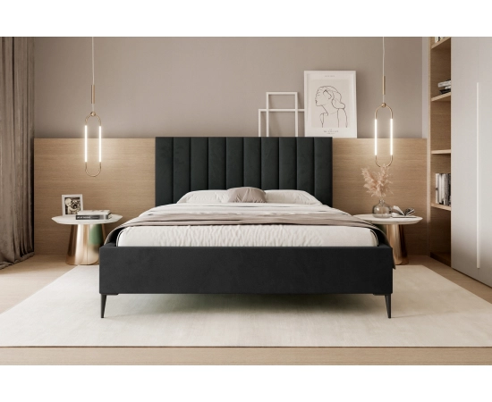 Łóżko glamour tapicerowane wysokie zagłowie 160x200 Tatiana