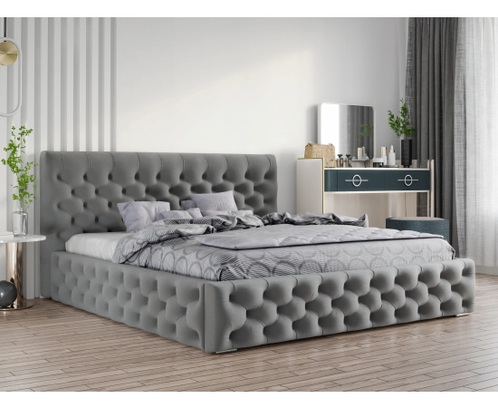 Łóżko tapicerowane pikowane Chesterfield 200x200 Venom