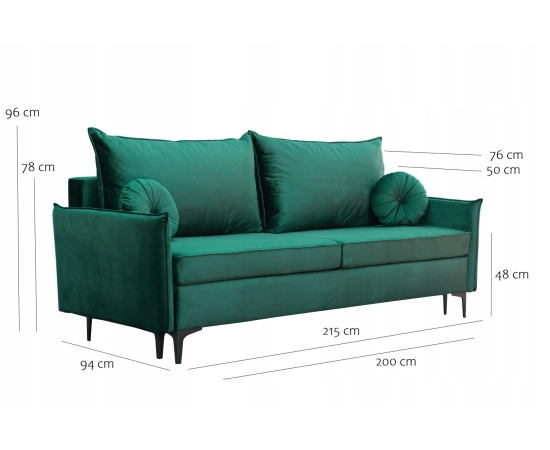 Nowoczesna sofa z małymi okrągłymi poduszkami Lion