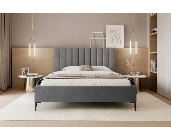Łóżko glamour tapicerowane wysokie zagłowie 160x200 Tatiana