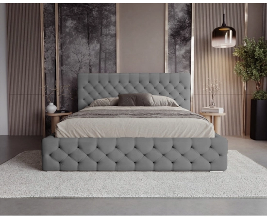 Chesterfield Polsterbett 180x200 mit Knopfsteppung und Lattenrost Chester