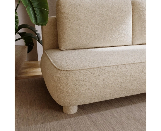 2-Sitzer Sofa runde Kissen Bouclé-Stoff Toby