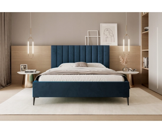Łóżko glamour tapicerowane wysokie zagłowie 160x200 Tatiana