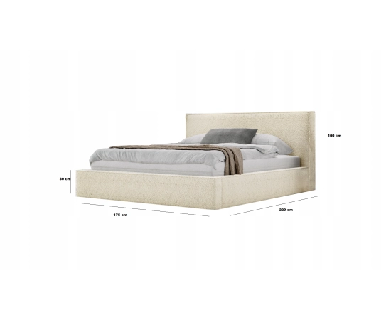 Sypialnia łóżko w tkaninie boucle 160x200 Bobo