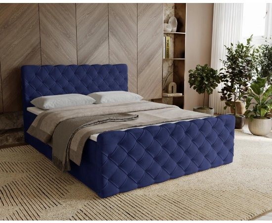 Chesterfield kontynentalne łóżko z pojemnikiem i materacem 120x200 Grand