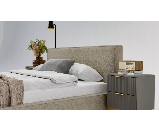 Sypialnia łóżko w tkaninie boucle 160x200 Bobo