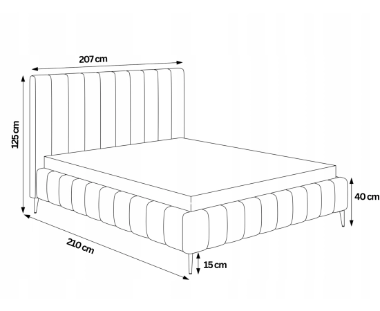 Łóżko małżeńskie sypialniane slim 200x200 Tina II