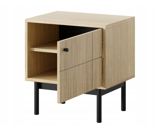 Stolik nocny 50 cm z czarnymi elementami MALMI