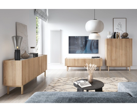 Salon Komoda na nóżkach 144 WOOD dąb riviera