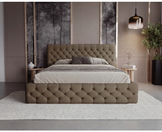 Chesterfield Polsterbett 180x200 mit Knopfsteppung und Lattenrost Chester