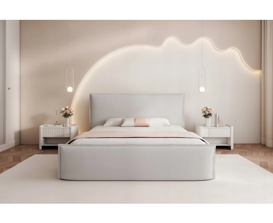 Polsterbett 160x200 mit dekorativem Kissenkopfteil Pillow