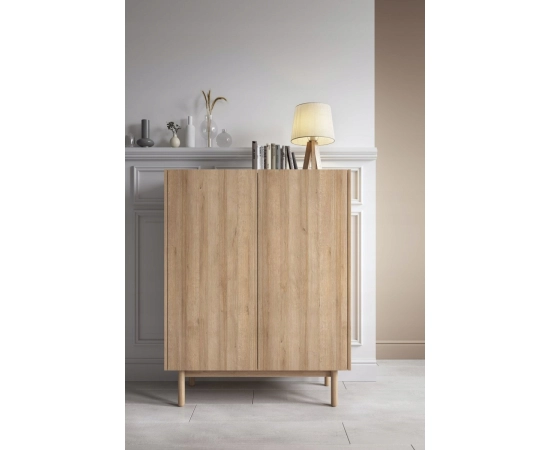 Komoda wysoka na nóżkach 97 WOOD dąb riviera