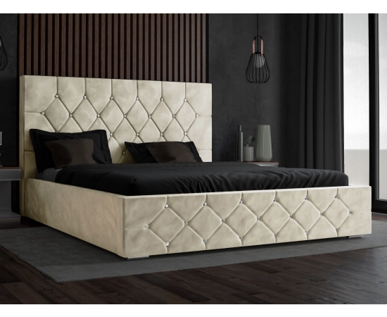 Łóżko tapicerowane pikowane glamour 180x200 Crystal