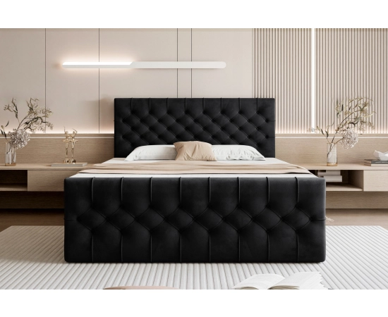 Łóżko kontynentalne tapicerowane CHESTERFIELD 180x200 Milo