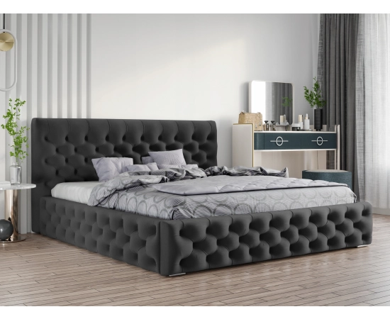 Łóżko tapicerowane pikowane Chesterfield 200x200 Venom