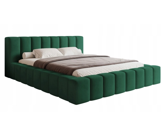 Łóżko podwójne sypialniane tkanina Boucle 160x200 Marika