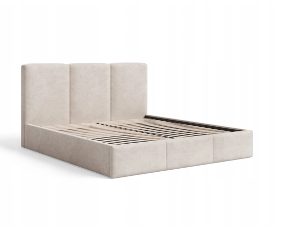 Polster-Doppelbett 200x200 mit Stauraum schlankes Design Elora