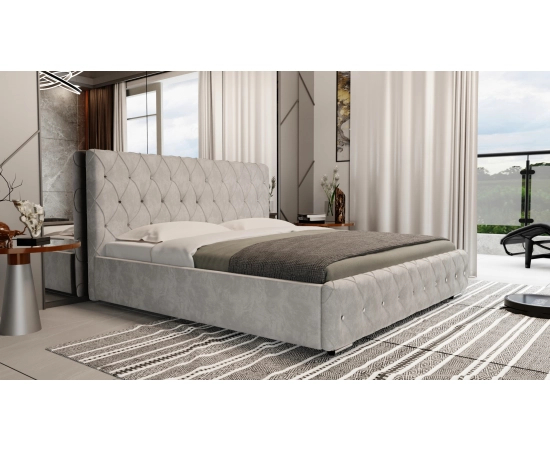 Eleganckie łóżko małżeńskie stelaż metalowy 200x200 Cindy