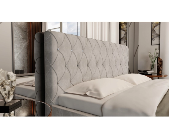 Eleganckie łóżko w stylu glamour z cekinami 160x200 Cindy