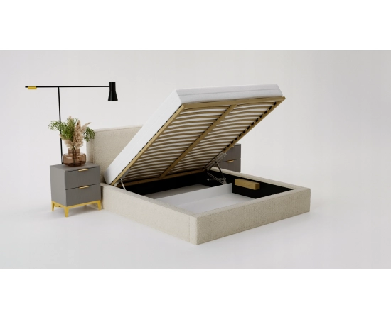 Sypialnia łóżko w tkaninie boucle 160x200 Bobo