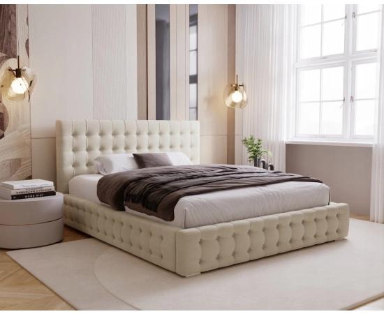 Schlafzimmerbett 200x200 Gepolstert mit Stauraum Palmo