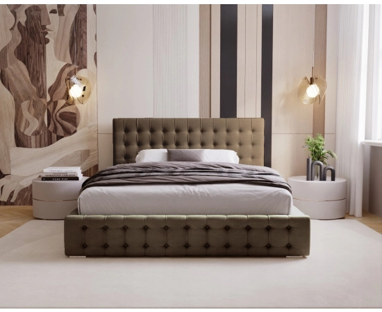 Schlafzimmerbett 200x200 Gepolstert mit Stauraum Palmo